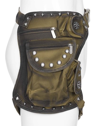 Punk Rave Coffee Gothic Doomsday Punk Multifunctional Pocket Thigh Bag