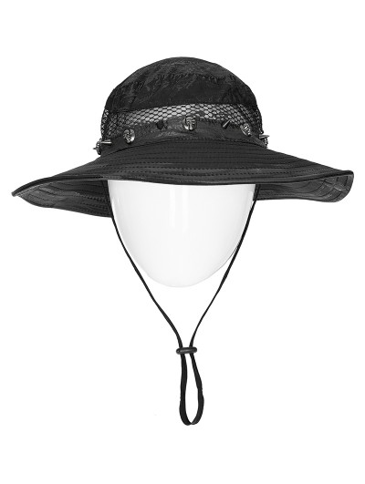 Punk Rave Black Gothic Post Apocalyptic Style Distressed Hat for Men
