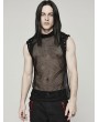 Punk Rave Black Gothic Punk Sexy Mesh Vest Top for Men