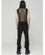 Punk Rave Black Gothic Punk Sexy Mesh Vest Top for Men