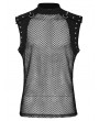 Punk Rave Black Gothic Punk Sexy Mesh Vest Top for Men