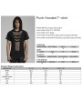 Punk Rave Black Gothic Punk Hollow Mesh Short Sleeve Hooded T-Shirt for Men