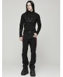 Punk Rave Black Gothic Punk Daily Stand Collar Knit Long Sleeve T-Shirt for Men