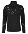 Punk Rave Black Gothic Punk Daily Stand Collar Knit Long Sleeve T-Shirt for Men