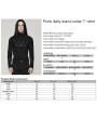 Punk Rave Black Gothic Punk Daily Stand Collar Knit Long Sleeve T-Shirt for Men