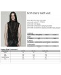 Punk Rave Black Gothic Spider Web Distressed Mesh Sleeveless T-Shirt for Men