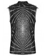 Punk Rave Black and Gray Gothic Cyberpunk Printed Sleeveless T-Shirt for Men