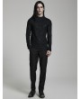 Punk Rave Black Gothic Daily Mock Turtleneck Printed Long Sleeve T-Shirt for Men