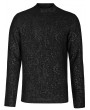 Punk Rave Black Gothic Daily Mock Turtleneck Printed Long Sleeve T-Shirt for Men