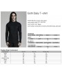 Punk Rave Black Gothic Daily Mock Turtleneck Printed Long Sleeve T-Shirt for Men