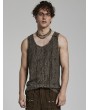 Punk Rave Coffee Gothic Leopard Print Doomsday Punk Decadent Tank Top for Men