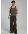 Punk Rave Coffee Gothic Leopard Print Doomsday Punk Decadent Tank Top for Men
