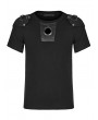 Punk Rave Black Gothic Punk Short Sleeve T-Shirt with Detachable Armor for Men
