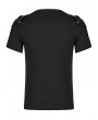 Punk Rave Black Gothic Punk Short Sleeve T-Shirt with Detachable Armor for Men