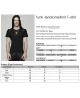 Punk Rave Black Gothic Punk Short Sleeve T-Shirt with Detachable Armor for Men