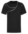 Punk Rave Black Gothic Punk Daily Asymmetric Drop Collar Short Sleeve T-Shirt for Men