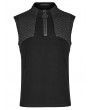 Punk Rave Black Gothic Cyber 3D Embossed Knit Sleeveless T-Shirt for Men