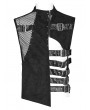 Punk Rave Black Gothic Punk Irregular Hollow Mesh Splicing Vest Top for Men