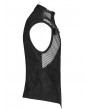 Punk Rave Black Gothic Punk Irregular Hollow Mesh Splicing Vest Top for Men