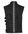 Punk Rave Black Gothic Punk Irregular Hollow Mesh Splicing Vest Top for Men