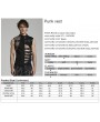 Punk Rave Black Gothic Punk Irregular Hollow Mesh Splicing Vest Top for Men