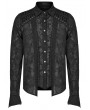 Punk Rave Black Vintage Gothic Lace Trim Long Sleeve Daily Wear Shirt for Men