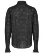 Punk Rave Black Vintage Gothic Lace Trim Long Sleeve Daily Wear Shirt for Men