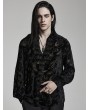 Punk Rave Black Vintage Gothic Velvet Long Sleeve Loose Shirt for Men