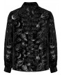 Punk Rave Black Vintage Gothic Velvet Long Sleeve Loose Shirt for Men