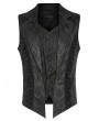 Punk Rave Black Retro Gothic Lapel Jacquard Asymmetric Party Waistcoat for Men