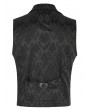 Punk Rave Black Retro Gothic Lapel Jacquard Asymmetric Party Waistcoat for Men