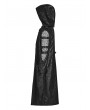 Punk Rave Black Gothic Punk Distressed Hooded Hollow Long Coat for Men