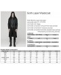 Punk Rave Black Gothic Punk Distressed Hooded Hollow Long Coat for Men