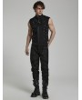 Punk Rave Black Gothic Doomsday Punk Rivet Zip Up Vest for Men