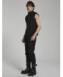 Punk Rave Black Gothic Doomsday Punk Rivet Zip Up Vest for Men