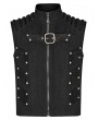 Punk Rave Black Gothic Doomsday Punk Rivet Zip Up Vest for Men