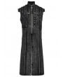 Punk Rave Black Gothic Distressed Tough Doomsday Long Denim Vest for Men