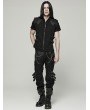 Punk Rave Black Gothic Handsome Punk Metal Zipper Vest for Men