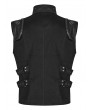 Punk Rave Black Gothic Handsome Punk Metal Zipper Vest for Men