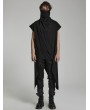 Punk Rave Black Gothic Doomsday Irregular Loose Knit Daily Wear Vest for Men