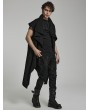 Punk Rave Black Gothic Doomsday Irregular Loose Knit Daily Wear Vest for Men