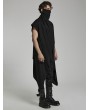 Punk Rave Black Gothic Doomsday Irregular Loose Knit Daily Wear Vest for Men