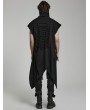 Punk Rave Black Gothic Doomsday Irregular Loose Knit Daily Wear Vest for Men