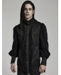 Punk Rave Black Retro Gothic Lantern Sleeve Jacquard Party Shirt for Men