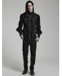 Punk Rave Black Retro Gothic Lantern Sleeve Jacquard Party Shirt for Men