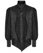 Punk Rave Black Retro Gothic Lantern Sleeve Jacquard Party Shirt for Men