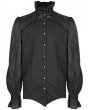 Punk Rave Black Retro Gothic Cage Visual Ruffle Long Sleeve Party Shirt for Men