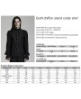 Punk Rave Black Retro Gothic Chiffon Stand Collar Puff Sleeve Party Shirt for Men