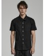 Punk Rave Black Gothic Punk Short Sleeve Daily Wear Fitted Shirt for Men