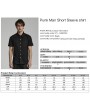 Punk Rave Black Gothic Punk Short Sleeve Daily Wear Fitted Shirt for Men